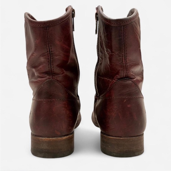 Frye red Leather Ankle Boots with Zipper - Picture 4 of 8